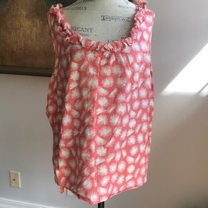 Boden Sleeveless Ruffle Top - Size 18, salmon